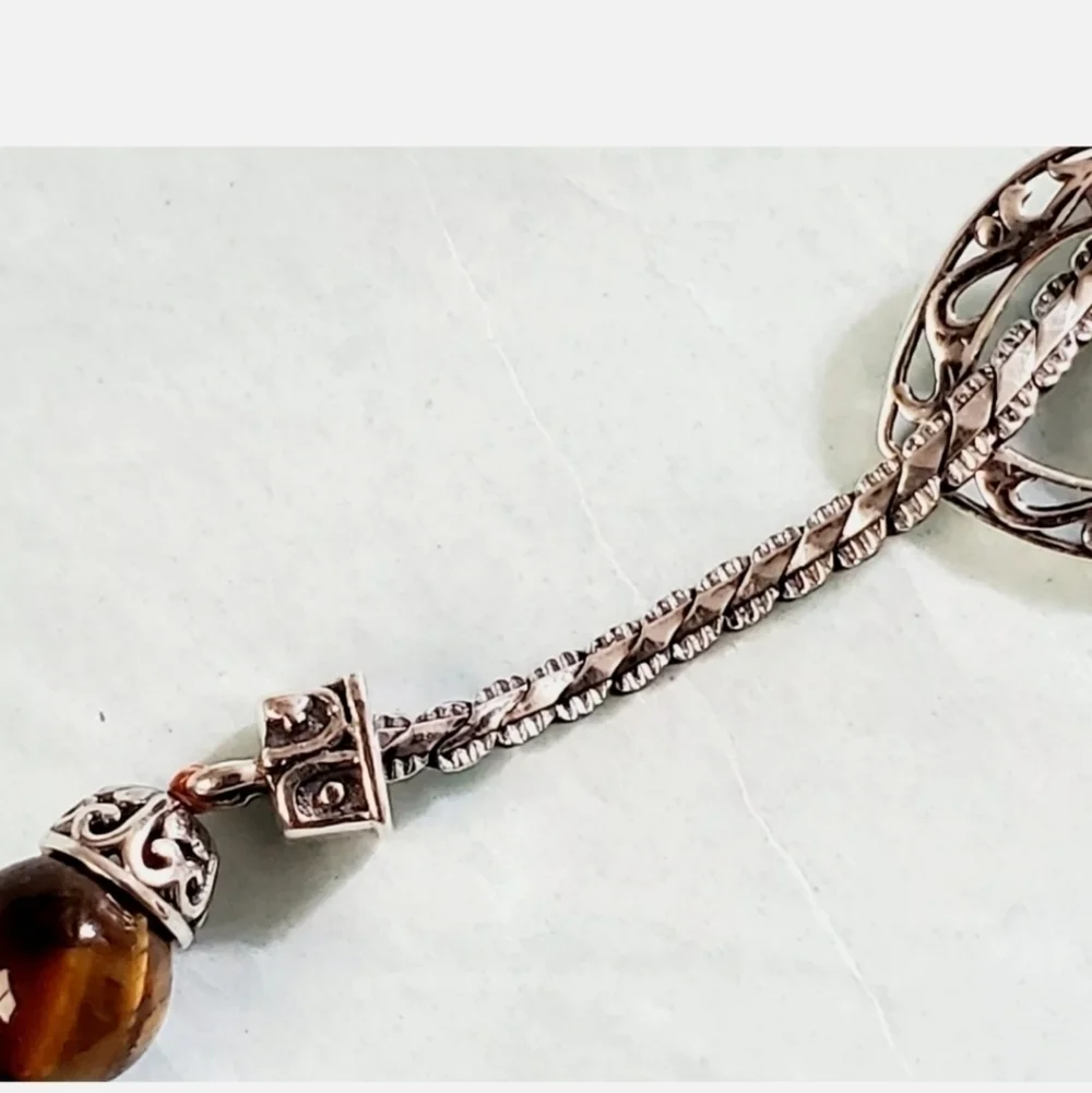 South African Graduated Bead Toggle Bracelet Platinum Plated sz 7.25 to 8
